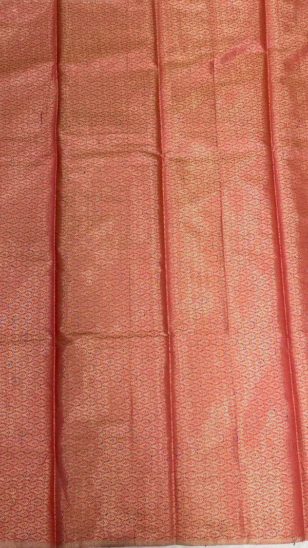 Humairah_Presents_Pink_Art_Silk_Golden_Floral_Zari_Jaal_with_Banarasi_Floral_Zari_Border_with_Pink_Blouse