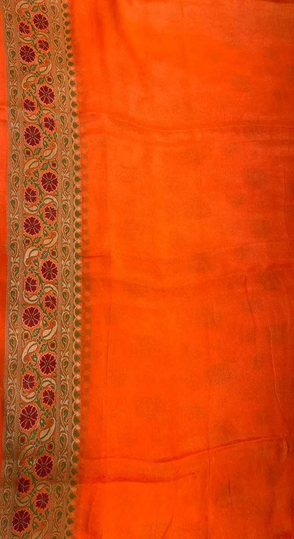Humairah_Presents_Pure_Handloom_Orange_Chiffon_Resham_Zari_Tilfi_Mina_Jaal_with_Minakari_Paisley_Zari_Anchal_and_Minakari_Border_with_Orange_Blouse
