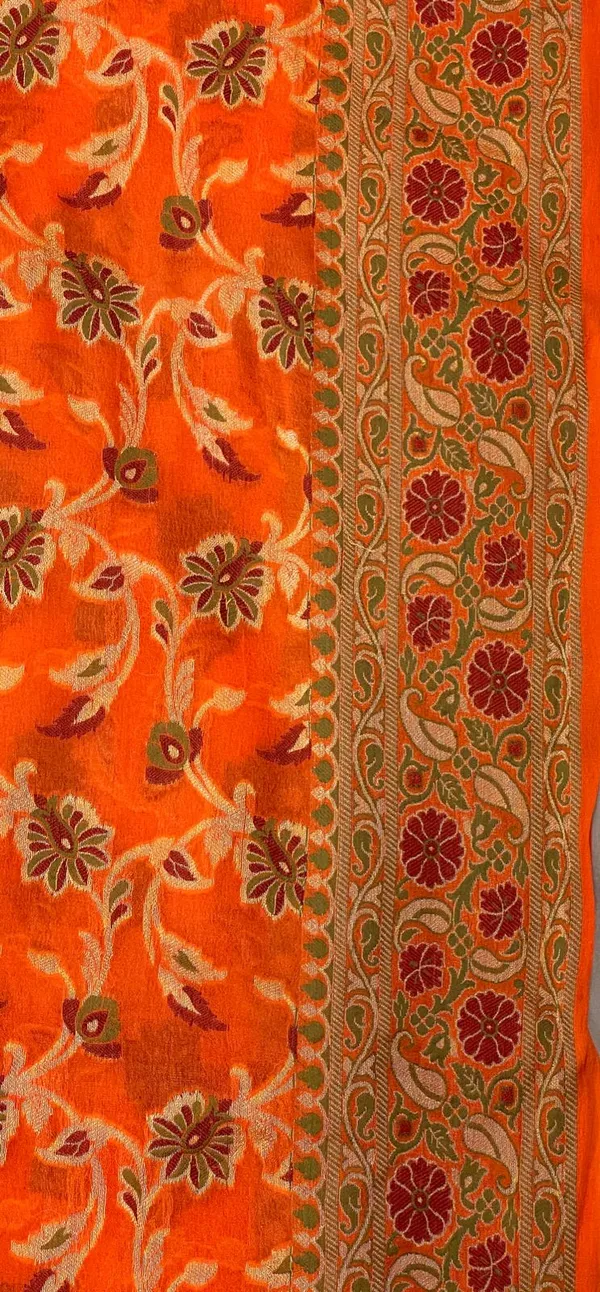 Humairah_Presents_Pure_Handloom_Orange_Chiffon_Resham_Zari_Tilfi_Mina_Jaal_with_Minakari_Paisley_Zari_Anchal_and_Minakari_Border_with_Orange_Blouse