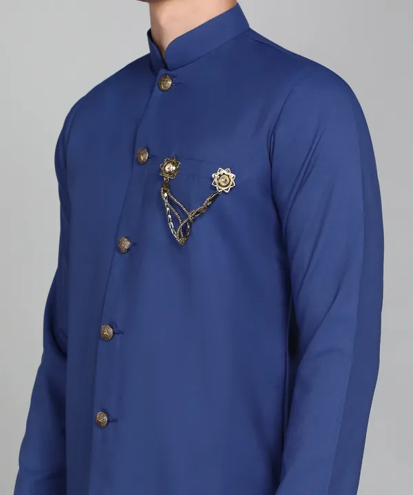 Solid_Royal_Blue_Cotton_Blend_Nawabi_With_Paijama