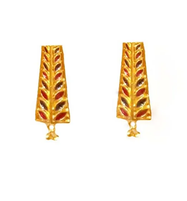 Assamese_Traditional_Gold_Plated_Red_Black_Colour_Tassel_Jewellery_Set_For_Women
