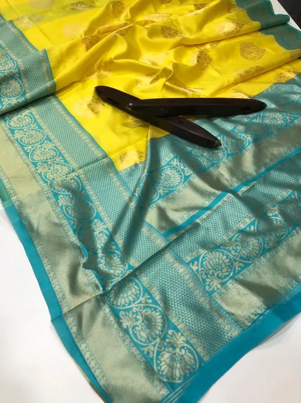 Yellow_Woven_Kanjivaram_Silk_Saree_with_Saree_Cover