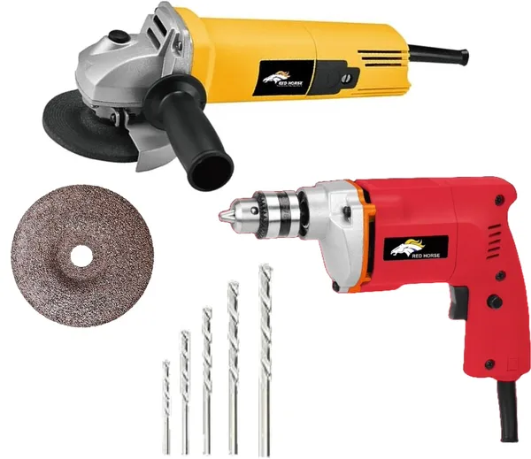 4_Inch_Angle_Grinder_With_10Mm_Drill_Machine_With_5Pcs_Drill_Bits_Angle_Grinder_(100_Mm_Wheel_Diameter)