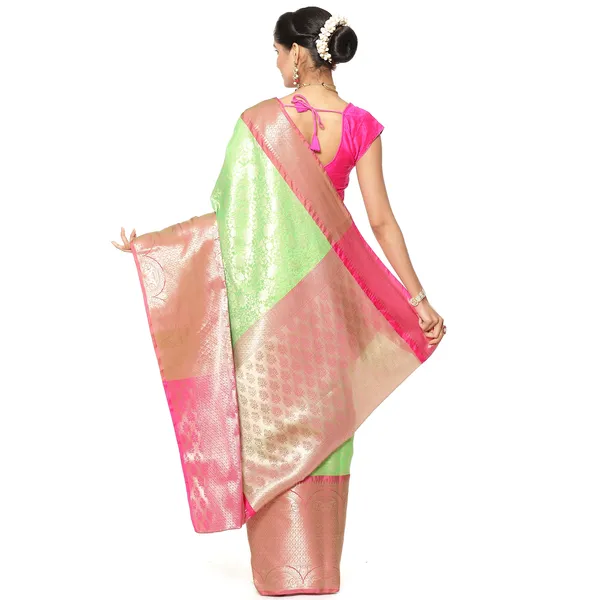 Green_Kanchi_Silk/Brocade_Banarasi_Sarees_For_Women