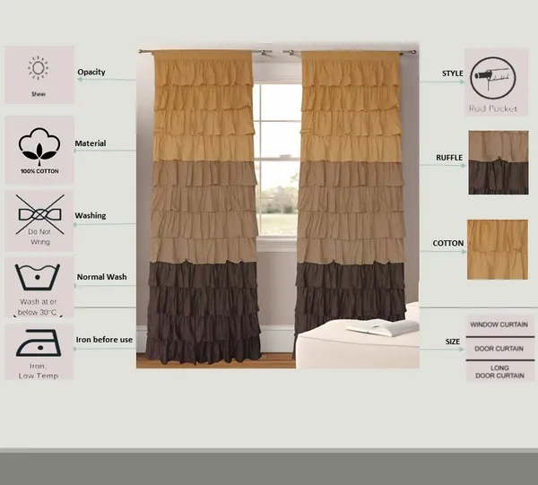 Pack_of_2_Cotton_Beige_Three_in_one_Ultimate_Ruffle_Rod_Curtain_Set_for_Window_and_Door