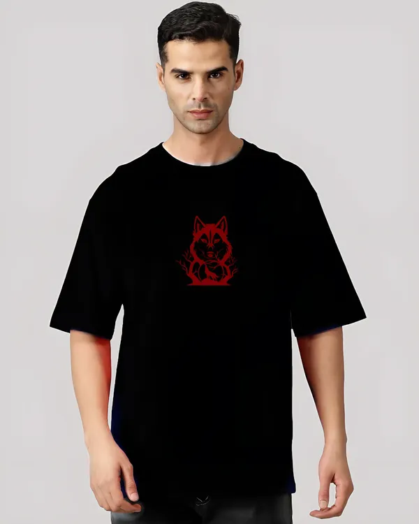 Black_Oversized_Printed_Half_Sleeve_Cotton_T-Shirt_For_Men