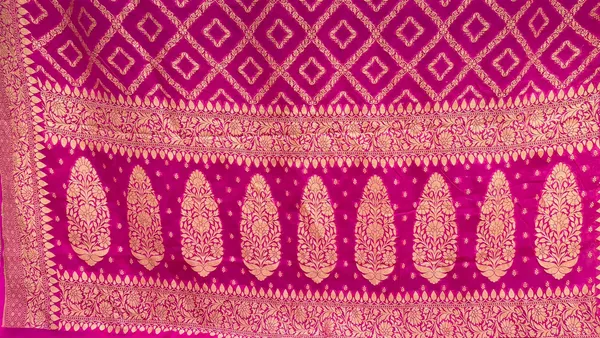 Humairah_Pure_Handloom_Pink_Khaddi_Georgette_Kadhwa_Bandhani_Zari_Jaal_with_Banarasi_Golden_Zari_Floral_Border_with_Kadhwa_Pink_Blouse