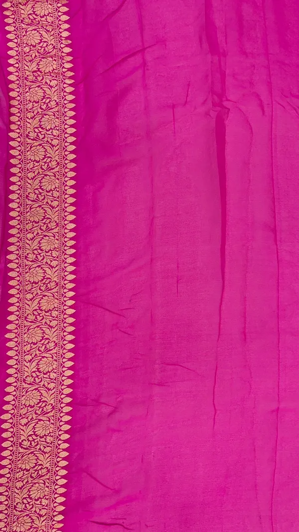 Humairah_Pure_Handloom_Pink_Khaddi_Georgette_Kadhwa_Bandhani_Zari_Jaal_with_Banarasi_Golden_Zari_Floral_Border_with_Kadhwa_Pink_Blouse