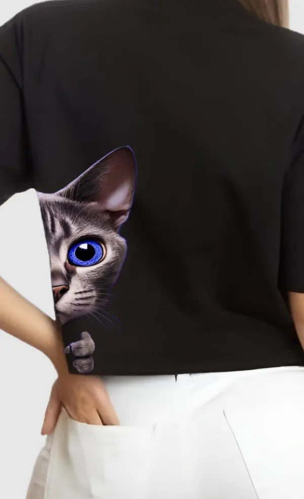Black_Cat_side_back_Printed_Crop_Oversized_T-Shirt_For_Women