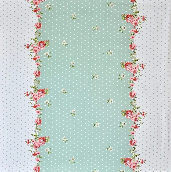 220TC_Elastic_Fitted_100%_Cotton_Feel_Printed_King_Size_Single_Bed_Bedsheet_with_1_Pillow_Cover_(36"x78"_Upto_6"_Mattress)_Green_Polka_Dots