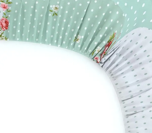 220TC_Elastic_Fitted_100%_Cotton_Feel_Printed_King_Size_Single_Bed_Bedsheet_with_1_Pillow_Cover_(36"x78"_Upto_6"_Mattress)_Green_Polka_Dots