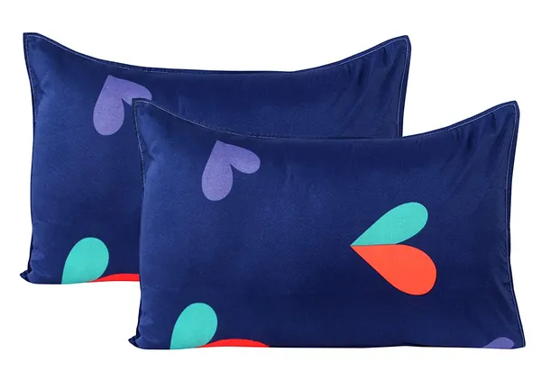 220TC_Microfiber_Supersoft_Cotton_Double_Flat_Bedsheet_Set,_90_x_100_Inches,_Blue_Heart_-_Set_of_1_Flat_Bedsheet_with_2_Pillow_Covers?