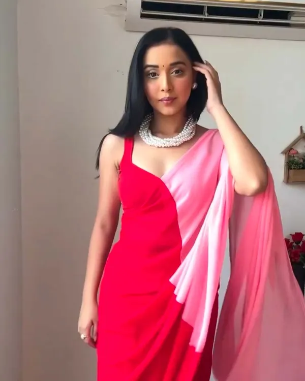 Red_Colour_1-Minute_Ready_To_Wear_Georgette_Saree_With_Blouse_Piece