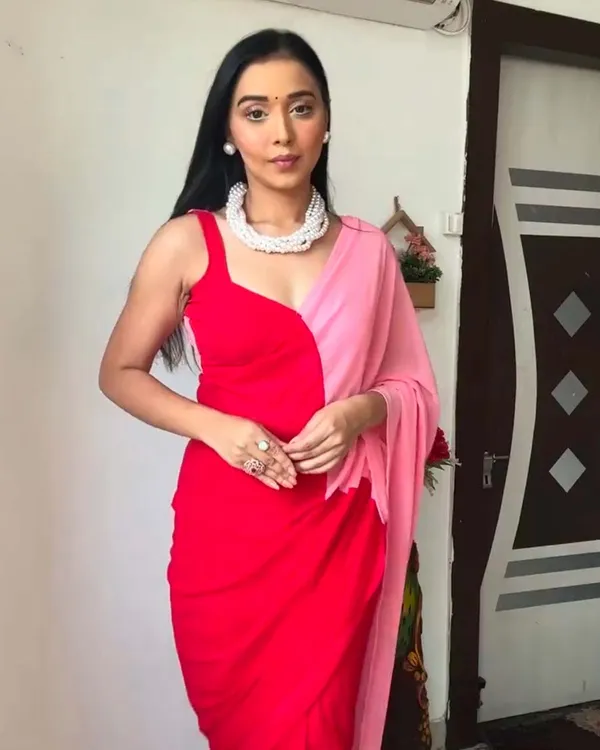 Red_Colour_1-Minute_Ready_To_Wear_Georgette_Saree_With_Blouse_Piece