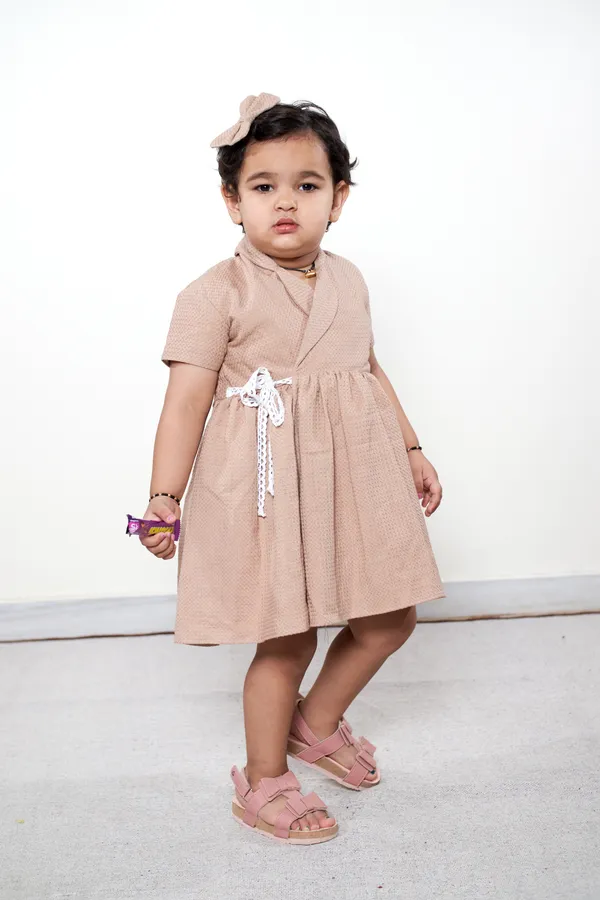 Beige_Wrap_Dress_For_Girls