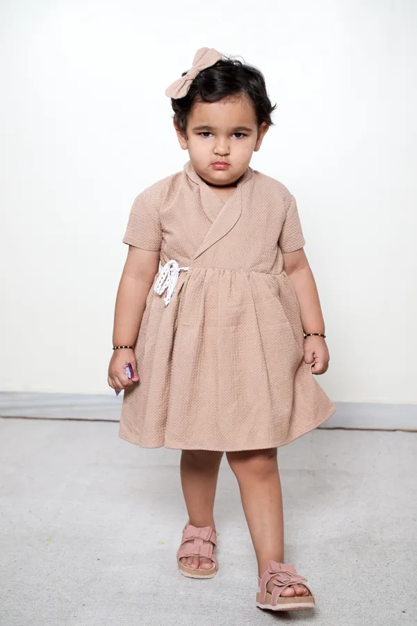 Beige_Wrap_Dress_For_Girls