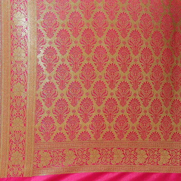 Orange_Satin_Silk_Banarasi_Sarees_For_Women