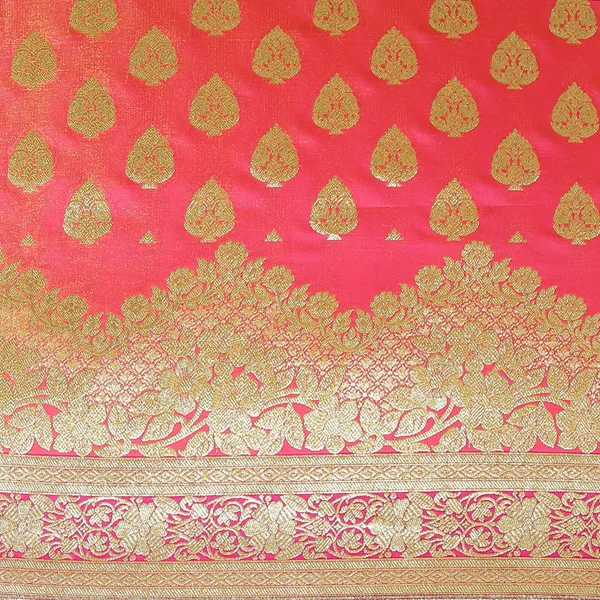 Orange_Satin_Silk_Banarasi_Sarees_For_Women