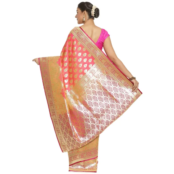 Orange_Satin_Silk_Banarasi_Sarees_For_Women