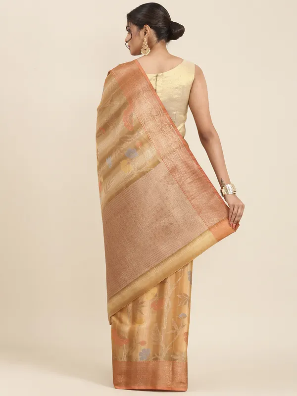 Brown_Matka_Silk/Silk_Blend_Banarasi_Sarees_For_Women