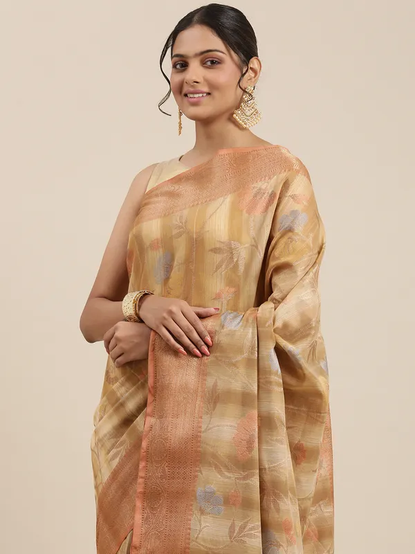 Brown_Matka_Silk/Silk_Blend_Banarasi_Sarees_For_Women