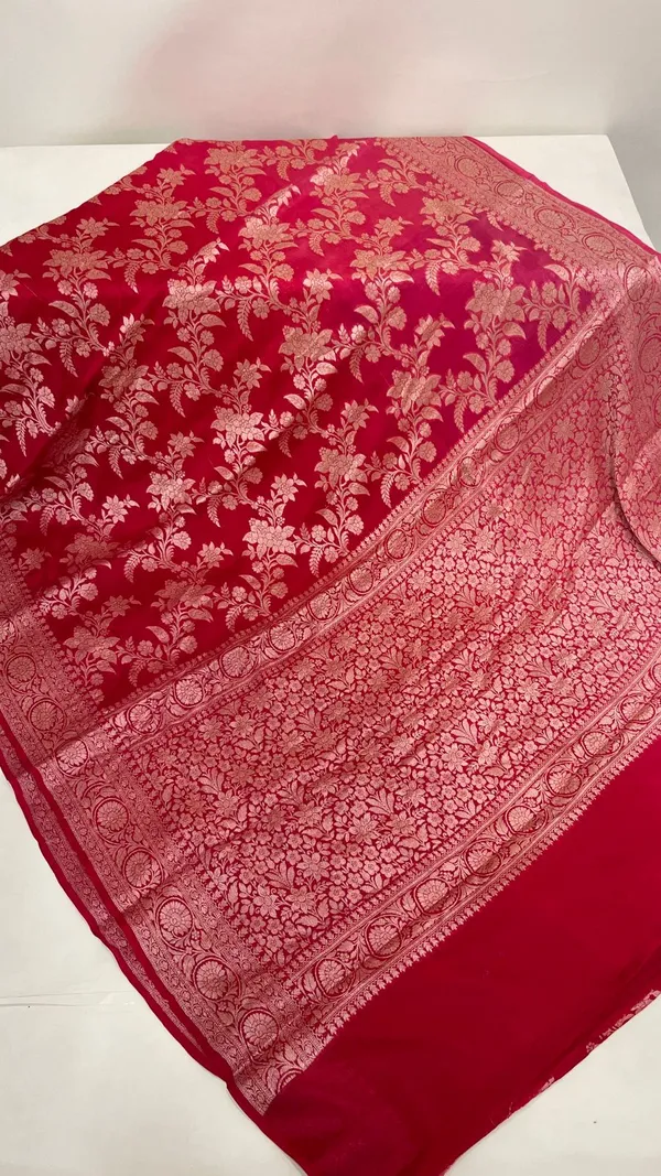 Humairah_Presents_Pure_Handloom_Rose_Pink_Contrast_Chiffon_Alfi_Gold_Zari_Jaal_and_Banarasi_Zari_Border_Saree_with_Rose_Pink_Blouse
