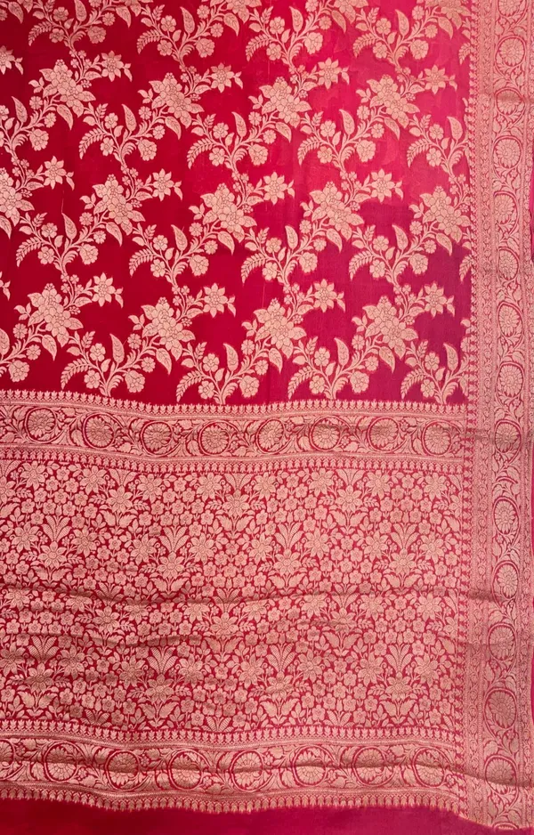 Humairah_Presents_Pure_Handloom_Rose_Pink_Contrast_Chiffon_Alfi_Gold_Zari_Jaal_and_Banarasi_Zari_Border_Saree_with_Rose_Pink_Blouse