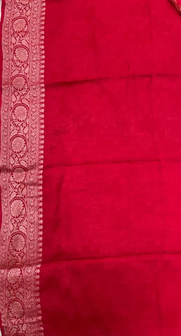 Humairah_Presents_Pure_Handloom_Rose_Pink_Contrast_Chiffon_Alfi_Gold_Zari_Jaal_and_Banarasi_Zari_Border_Saree_with_Rose_Pink_Blouse