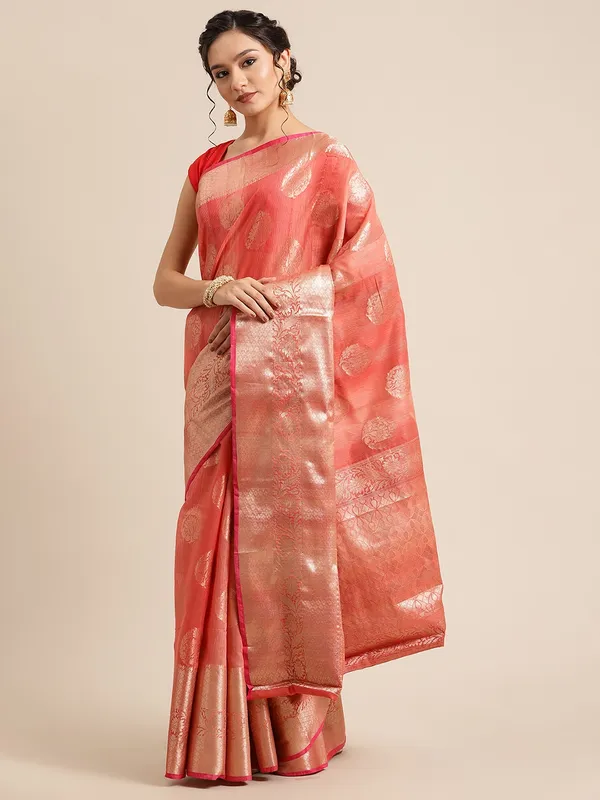 Red_Matka_Silk/Silk_Blend_Banarasi_Sarees_For_Women