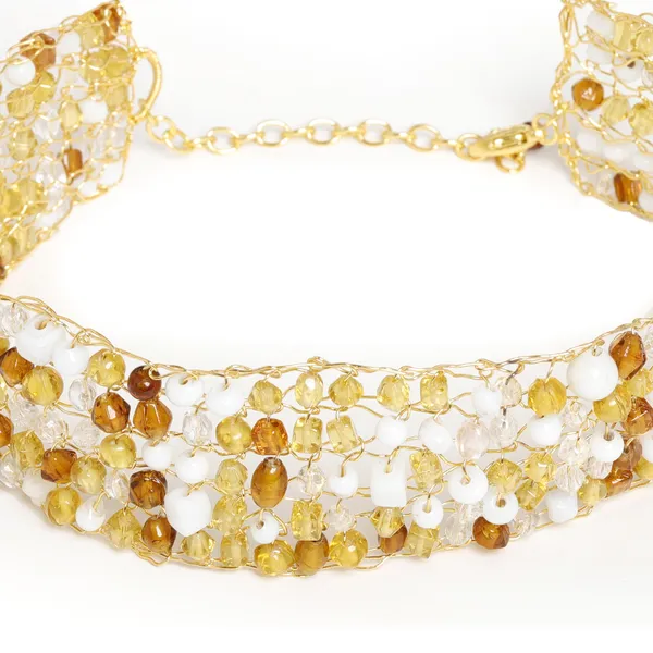 Yellow_Beaded_Croshe_Choker_For_Women