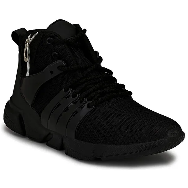 Black_Mesh_And_Airmix_Lace_Ups_Sports_Shoes_For_Men