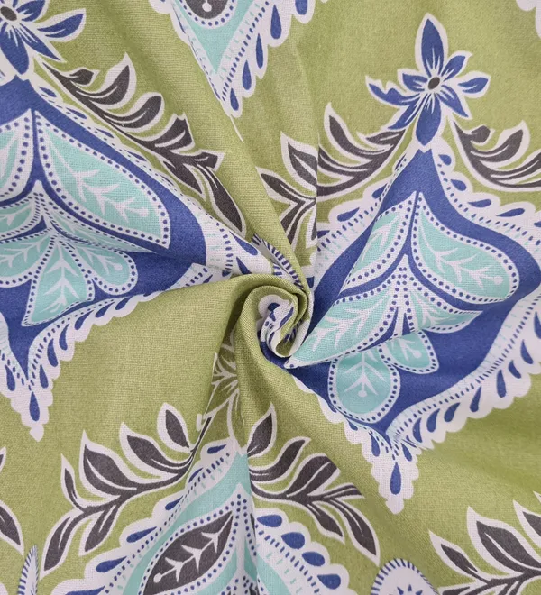 100%_Cotton_Reversible_Lightweight_Printed_Double_Bed_AC_Dohar_Blanket_-_Apple_Green