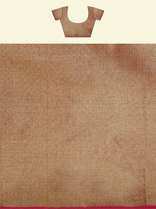 Peach_Cotton_Blend_Banarasi_Sarees_For_Women