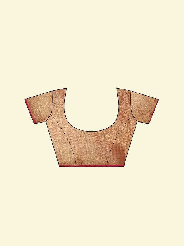 Peach_Cotton_Blend_Banarasi_Sarees_For_Women
