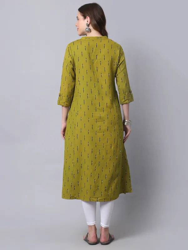 Green_Cotton_Flex_Ikat_Printed_A-line_Kurta