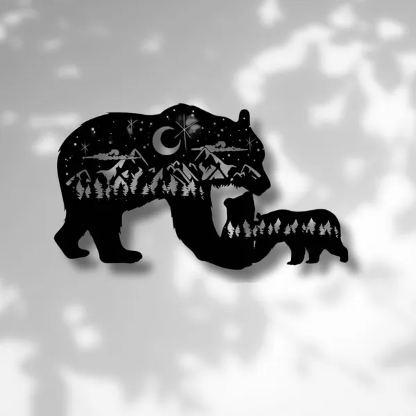 Wooden_Wall_Art_for_Home_Decoration__|_Bear_Family__|_Black