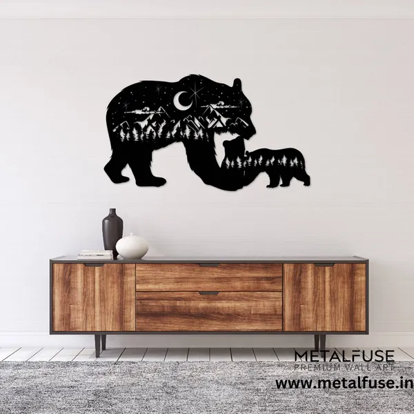 Wooden_Wall_Art_for_Home_Decoration__|_Bear_Family__|_Black