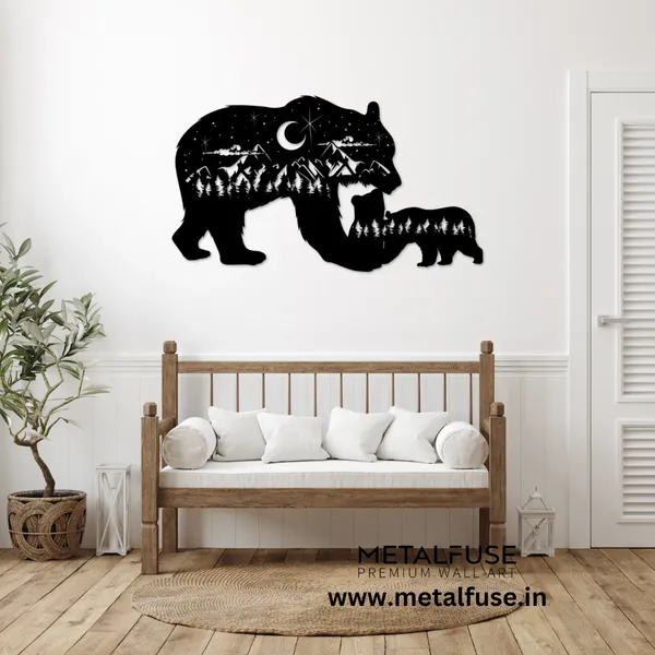 Wooden_Wall_Art_for_Home_Decoration__|_Bear_Family__|_Black