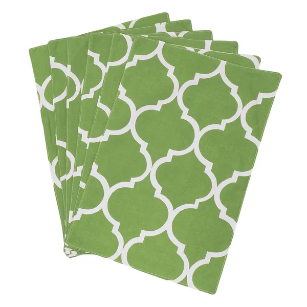 Pack_of_6_Pieces_Cotton_Green_Ogee_Printed_Place_Mat_for_Dining_and_Center_Tablefor_Dining_Table