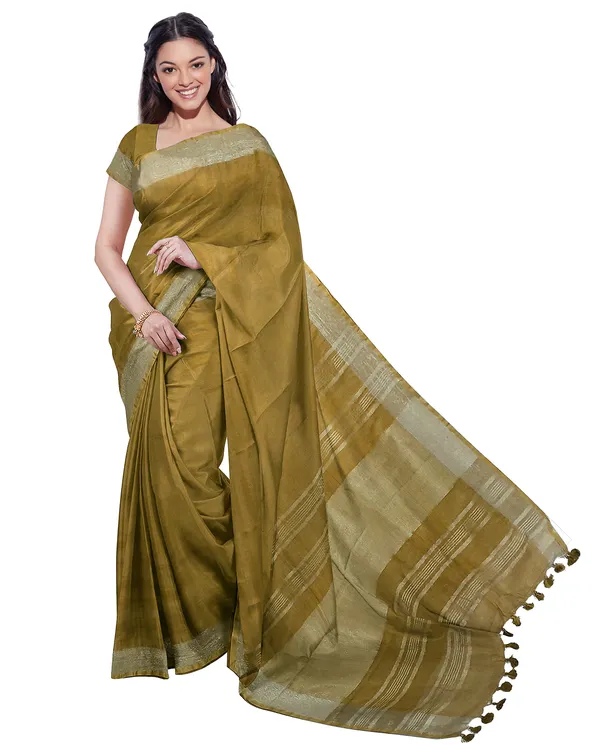 Bhagalpuri_Handloom_Cotton-Linen_Blend_Saree_Combo_(Pack_Of_2)_With_Running_Unstiched_Blouse_Piece
