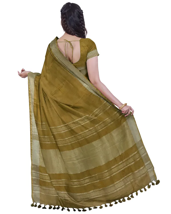 Bhagalpuri_Handloom_Cotton-Linen_Blend_Saree_Combo_(Pack_Of_2)_With_Running_Unstiched_Blouse_Piece