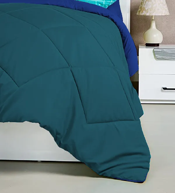 Solid_Single_Comforter_for_Mild_Winter_(Microfiber,_Dark_Green_and_Navy_Blue)