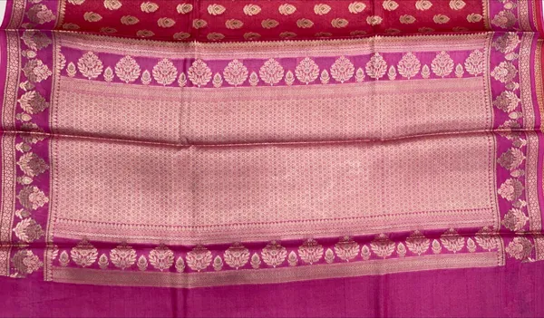 Humairah_Pure_Handwoven_Pink_Tussar_Silk_Floral_Mina_Zari_Booti_with_Contrast_Magenta_Mina_Floral_Zari_Border_and_Pallu_with_Magenta_Blouse