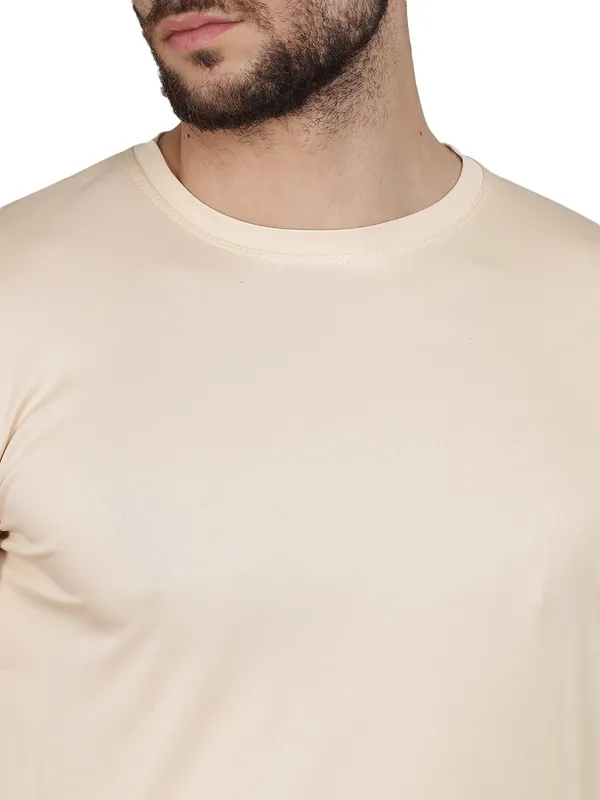 Beige_Men's_T-Shirt__Comfortable,_Stylish_And_Trendy_Casual_Wear