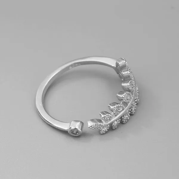 Leaf_Pattern_Abjustable_Ring_Silver_|_Fine_Design_Jewelry_&_Accessories_|