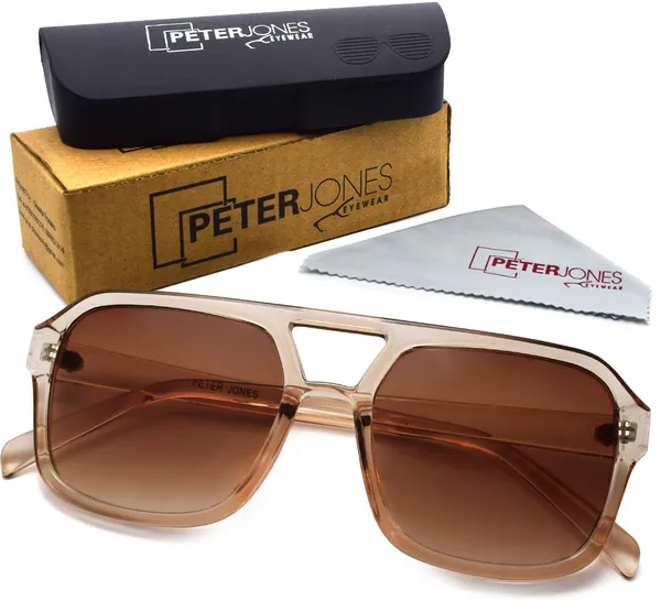 Transparent,Brown_Aviator_Sunglasses_-_For_Unisex