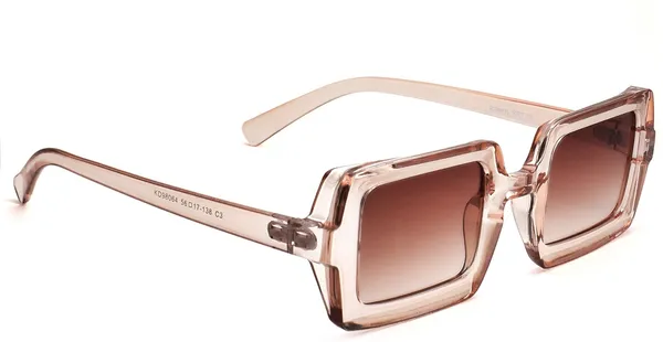 Transparent,Brown_Retro_Square_Sunglasses_-_For_Unisex