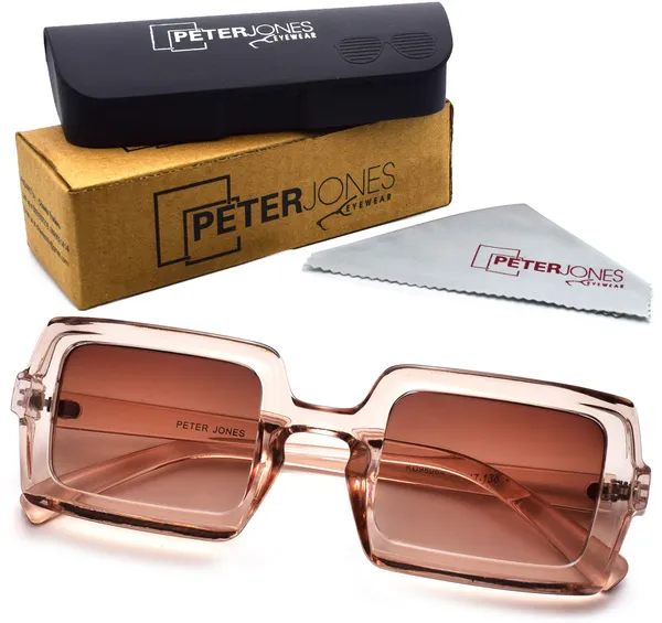 Transparent,Brown_Retro_Square_Sunglasses_-_For_Unisex