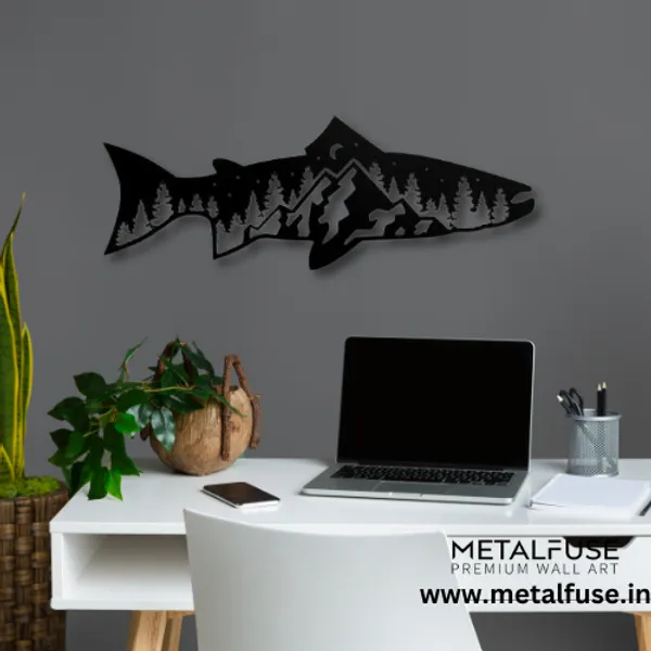 Black_Trout_Fish_Design_Wood_Wall_Art
