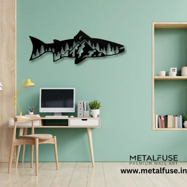Black_Trout_Fish_Design_Wood_Wall_Art